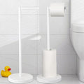 MARMOLUX ACC Free Standing Toilet Paper Holder Stand with Storage for 4 Rolls of Toilet Tissue for Bathroom, Stainless Steel Luxury Modern White Finished 1pc - color: White