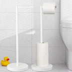MARMOLUX ACC Free Standing Toilet Paper Holder Stand with Storage for 4 Rolls of Toilet Tissue for Bathroom, Stainless Steel Luxury Modern White Finished 1pc - color: White