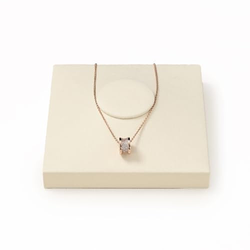 Oirlv Microfiber Jewelry Display Tray Necklace Display Stand Necklace Holder(Beige) - color: Necklace Bust P13416