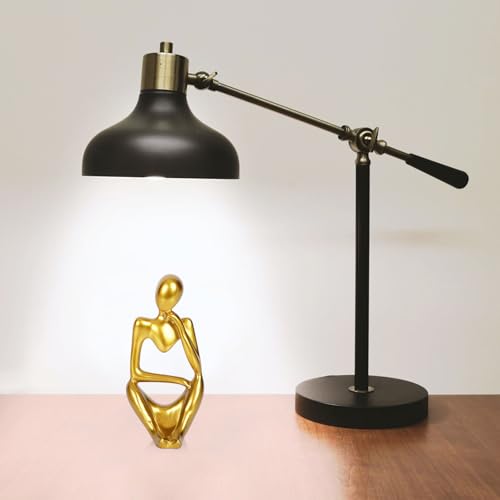 Sandstone Resin Thinker Style Abstract Sculpture Statue Collectible Figurines Home Office Bookshelf Desktop Decor (Small Gold, Right) - color: Small Gold, size: Right 1pc