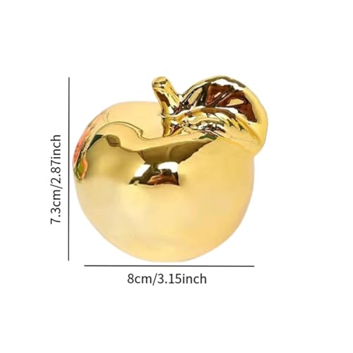 Fenteer Fruit Sculpture Desktop Statue Delicate Ideal Gifts Artistic Ornament Ceramic Figurine for Rooms Porches Desktops Homes Cafes, Golden, S - color: Golden, size: Small