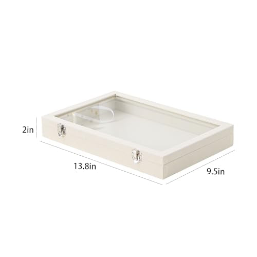 Coward Jewelry Organizer Box, Beige Velvet Blank Display Tray Case with Lid for Storage Necklaces Bracelets Rings Beads and Jewelry Accessories - color: Beige Velvet, size: Blank Box