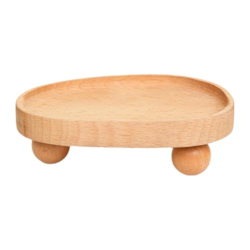 Vaveren Wooden Riser Tray Jewelry Display Dish Soap Holder Pedestal Stand for Fireplace Kitchen Counter Candle Holder Vanity Birthday - color: Irregular（6.30inx4.92inx1.97in）