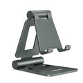 Nulaxy Dual Folding Cell Phone Stand, Fully Adjustable Foldable Desktop Phone Holder Cradle Dock Compatible with iPhone 17 16 15 14 13 12 11 Pro Max Xs Xr X 8, Nintendo Switch, All Phones - Gray - color: D-Grey