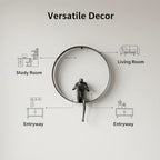 ZSKXJBPF Modern Metal Wall Art - Abstract Thinker Sculpture with Resin Figures, Minimalist Iron Ring 3D Wall Decor for Living Room, Bedroom, Office, Housewarming Gift (A) - style: A
