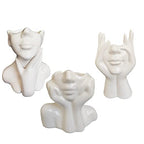Face Vase Unique Ceramic Vase for Room,Office,Home Decor,White,Set - style: White-Set