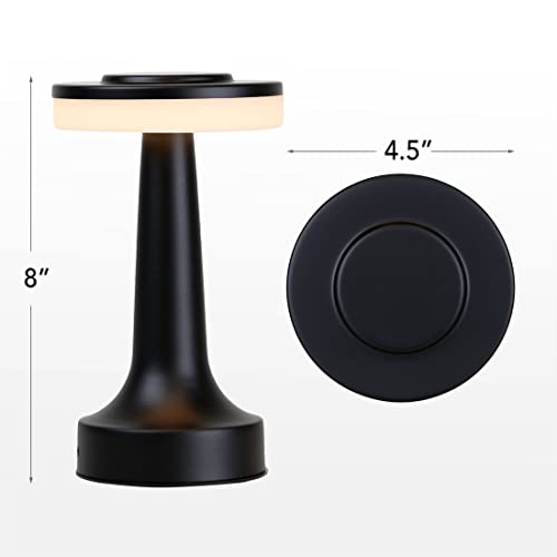 O’Bright Portable LED Table Lamp with Touch Sensor, 3-Levels Brightness, Rechargeable Battery Up to 48 Hours Usage, Night Light for Kids Nursery, Nightstand Lamp, Bedside Lamp (Matte Black) - color: Matte Black