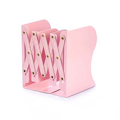 Aobopar Book Ends, Bookends for Shelves, Book Organizer for Desk, Metal Bookends for Heavy Books, Book Holders for Shelves, Suitable for Office, Home and School Use (Pink) - color: Pink
