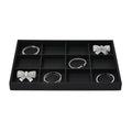 Black PU Leather Jewelry Display Flat Tray Ring Necklace Watch Organizer Display Tray (1 grid) - style: 12 Grids