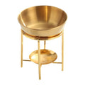 Qianly Essential Oil Burner Tealight Candle Holder Essential Oil Warmer Waxes Melt Burner for Home - color: Gold