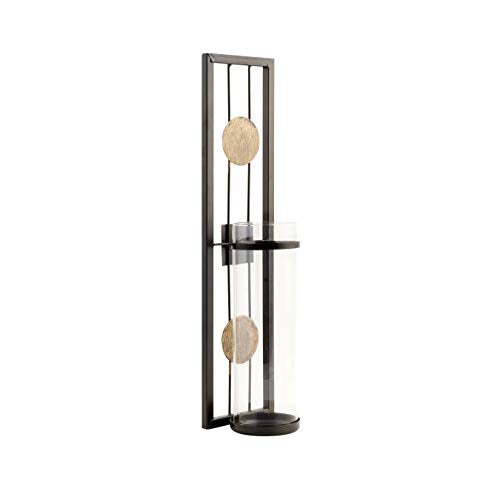 Danya B Set of Two Wall Sconces, Metal Wall Décor, Antique-Style Metal Sconce for Home, Patio or Office – Decorative Metal Wall Scone, Candle Holder, Real or Battery Operated Candles
