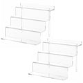 NIUBEE Acrylic Riser Display Shelf, Clear Display Stand for Amiibo Funko POP Figures,4 Tier Cupcakes Stand Perfume Organizer and Storage (9 Inch Small) - size: 9 inch