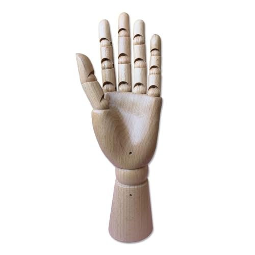Mannequin Hand,Hand Model,Hand Mannequin for Nails,Drawing Mannequin,Wooden Hand,Wooden Mannequin,Articulated Fingers,Hand Model for Drawing,Female Hand of Left., Female_Left with arm 3.3in - color: Female_l With Arm 3.3in