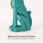 homary Modern Resin Dog Sculpture Geometric Standing Statue Cute Side Table Tray End Table with Tissue Storage (Green) - color: Green