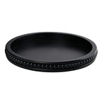 Creative Co-Op Farmhouse Decorative Round Wood Tray with Hobnail Edge, Black - color: Black, style: Tray