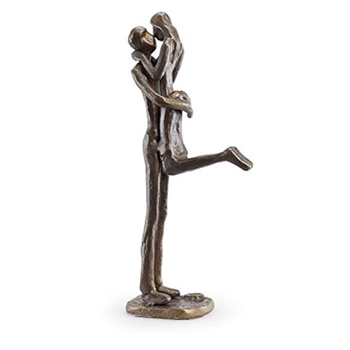 Danya B. ZD12056 Metal Art Shelf Décor - Contemporary Sand-Casted Bronze Sculpture - Passionate Kiss