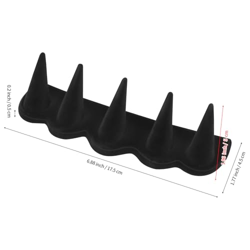 KUKUVR Velvet Ring Display Stand, Finger Jewelry Organizer for Retail Show, Personal Vanity, and Travel – Black Ring Holder for Engagement Rings, Wedding Bands, and Fashion Jewelry (Black 5 Fingers) - color: Black 5 Fingers