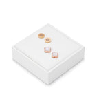 PU Leather Earring Stand Display Holder Organizer Jewelry Showcase (White) - size: 3.15" x 3.15" x 0.99"