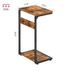 Small End Tables, Nightstand Set of 2, C Shaped Couch Side Table, Sofa TV Tray Table, Night Stand, Nightstands for Bedroom, Bedside, Living Room ET-YB-BRW2 - color: Rustic Brown