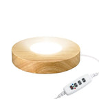 Wood LED Light Base - Crystal Display Base for Glass Art/Acrylic, 3 Light Modes with 10-Level Dimming & Auto Timer (Yellow, 4.7inch) - color: Yellow, size: 4.7inch