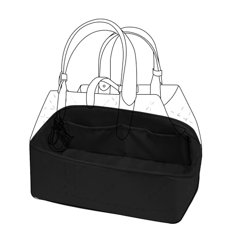 DGAZ Silk Purse Organizer Insert Fits Dior Toujours Bags，Silky Smooth Bag Organizer，Luxury Handbag & Tote Shaper(Black,Toujours M) - color: Black, size: Medium