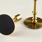 Gold Candle Holders, Modern Taper Candle Holders for Table Mantel Dining Wedding Home Decor, Brass Candlestick Holders Set of 3