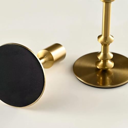 Gold Candle Holders, Modern Taper Candle Holders for Table Mantel Dining Wedding Home Decor, Brass Candlestick Holders Set of 3