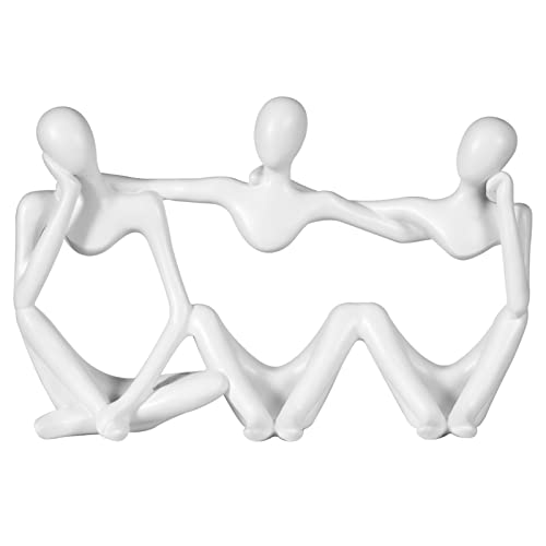 BMLCGJ Thinker Statue Gold Decor Abstract Art Sculpture, Golden Resin Collectible Figurines for Home Living Room Office Shelf Decoration,Great Gifts Ideas (Conjoined Body-White) - color: Conjoined Body-white