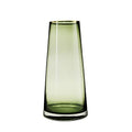 10“ Green Glass Vase with Gold Mouth for Centerpieces Home Wedding Decoration - size: Large