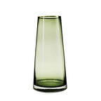 10“ Green Glass Vase with Gold Mouth for Centerpieces Home Wedding Decoration - size: Large