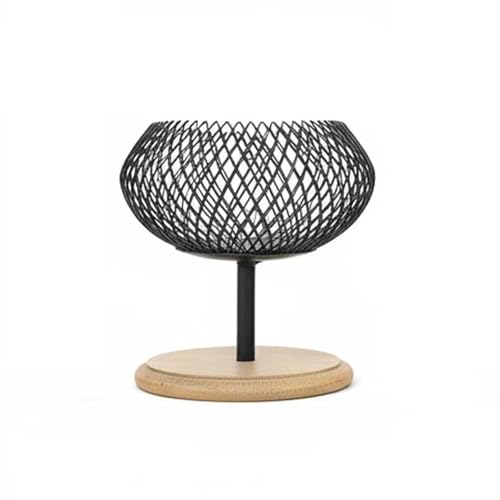 Modern Iron Mesh Candle Holder Set with Bamboo Base, Stylish Dining Table Centerpiece Decor, Lightweight Yet Sturdy Metal Votive & Tea Light Stand for Home Ambiance(Medium) - size: Medium