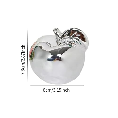 Fenteer Fruit Sculpture Desktop Statue Delicate Ideal Gifts Artistic Ornament Ceramic Figurine for Rooms Porches Desktops Homes Cafes, Silver, S - color: Silver, size: Small