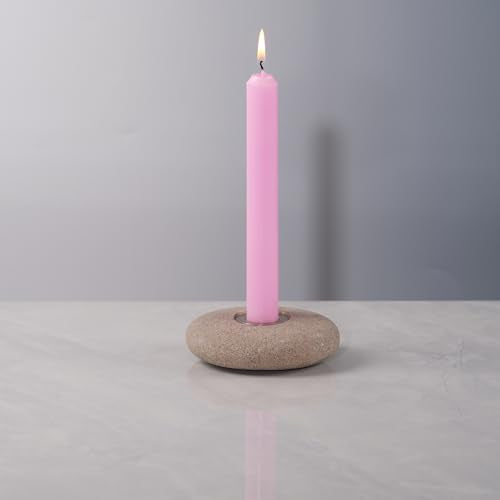 Handmade Natural Pebble Taper Candle Holder Handcrafted Taper Candle Holder for Altar, Mantle, Desk, Table, Shelf