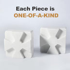 Decorative Square Marble Bookends for Heavy Books – Unique Book Ends for Shelves – Modern Aesthetic Book Holder/Stopper with Non-Slip Pads for Chic Home, Office, or Library Decor, White - style: Square-White