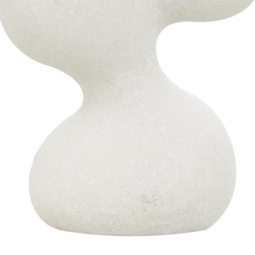 Deco 79 Polystone Abstract Decorative Sculpture Curved Shaped Home Decor Statue with Speckled Texturing, Accent Figurine 7" x 4" x 18", White - size: 7" x 4" x 18"