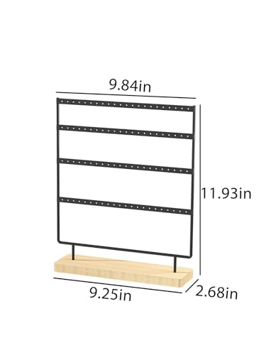 Earring Holder Organizer,Pierced Large Earrings Display Stand For Selling,Small Stud Earring Organizer Rack,Hoop Earring Storage Hanger Tree (Black, 4 tier) - color: Black, size: 4 tier