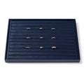 11 Slots PU Leather Jewelry Tray Ring Display Trays Earring Display Tray Ring Earrings Studs Tray Jewelry Organizer Showcase Display (Blue) - color: Blue, size: 11 Slot