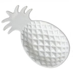 Chic Soap Dish, Pineapple Shape, Fluted Design, Decorative Ceramic Tray(White) - color: White