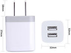Wall Charger,USB Brick 3Pack 2.1A/5V Dual Port USB Plug Charger Cube Power Adapter Fast Charging Block for iPhone 17 16e 16 15 14 13 12 Pro Max 8 7 6 Plus 5S,iPad,Samsung Galaxy S8 S7 S6,Android Phone - color: White