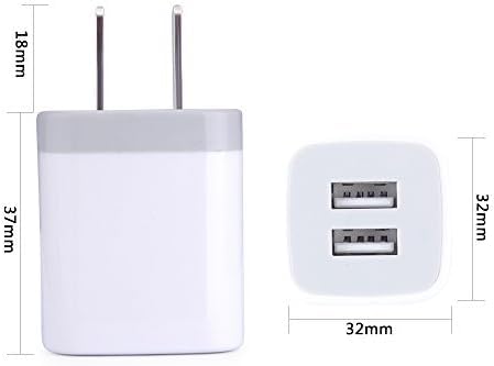 Wall Charger,USB Brick 3Pack 2.1A/5V Dual Port USB Plug Charger Cube Power Adapter Fast Charging Block for iPhone 17 16e 16 15 14 13 12 Pro Max 8 7 6 Plus 5S,iPad,Samsung Galaxy S8 S7 S6,Android Phone - color: White