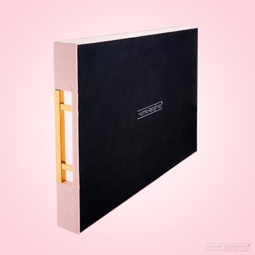 Home Redefined Modern Elegant 17.5"x12" Rectangle Baby Pink Tray Glossy Shagreen Faux Leather Decorative Ottoman Coffee Table Perfume Dresser Kitchen Serving Tray with Gold Polished Metal Handles. - color: Baby Pink & Gold