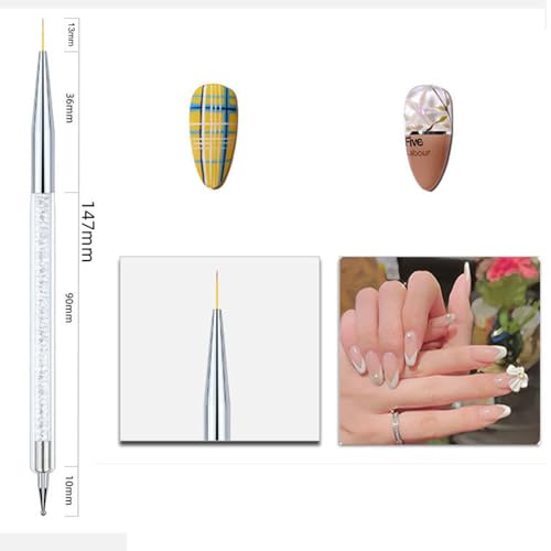 Nail Art Brushes 9Pcs Kit - Painting, Liner, Dotting Tools for Salon - color: b-9pcs