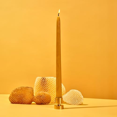 Solid Brass Taper Candle Holder - Elegant & Sturdy Design | Fits Standard 7/8" Taper Candles | Dimensions: 1.60" x 1.30"