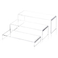 1 Set Large Acrylic Clear Display Risers, 3 Sizes 12" Rectangular Showcase Collectibles Display Shelf, 5 mm Thick Desktop Display Stand Holder for Figures, Jewelry, Perfume, Toys - size: 3 Pcs Acrylic Risers