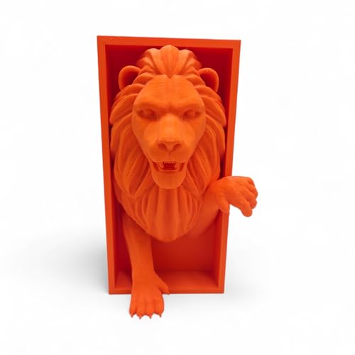 Dragons Awakening Book End – Fantasy Book Nook Insert for Dragon Readers – Unique Home Decor for Bookshelves & Libraries (Orange - Lion) - color: Orange - Lion