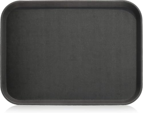 New Star Foodservice Restaurant Grade Non-Slip Tray, Plastic, Rubber Lined, Rectangular (Black, 15-Inch x 20-Inch) - color: Black, size: 15-Inch x 20-Inch