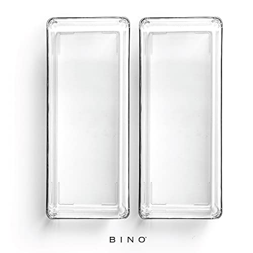 BINO | Oblong Plastic Drawer Organizer Bin, 2-Pack | THE ARTISAN COLLECTION | Multi-Purpose | Durable | BPA-Free | Desk, Vanity, Bathroom & Makeup Drawer Organizer