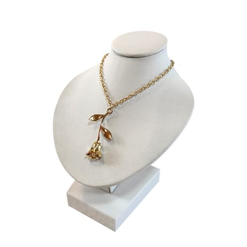 Portrait Jewelry Stand Pendant Jewelry Display Stand Wooden Portrait Neck Model Necklace Holder Stand for Selling - color: White