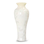 STORY&SUNS Handmade Tall Crystalline Glaze Ceramic Vase White Slender Neck Flower Vase for Home Decor Chinoiserie Decor Decorative Vase - style: Fish tail