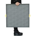 HofferRuffer Extra Large Square Serving Tray, Elegant Faux Leather Ottoman Tray with Gold Hardware Handles, Serve Tea, Coffee or Breakfast in Bed, 23.6 x 23.6 inches (Large Square) - color: Dark Grey, size: 23.6" x 23.6" x 2"
